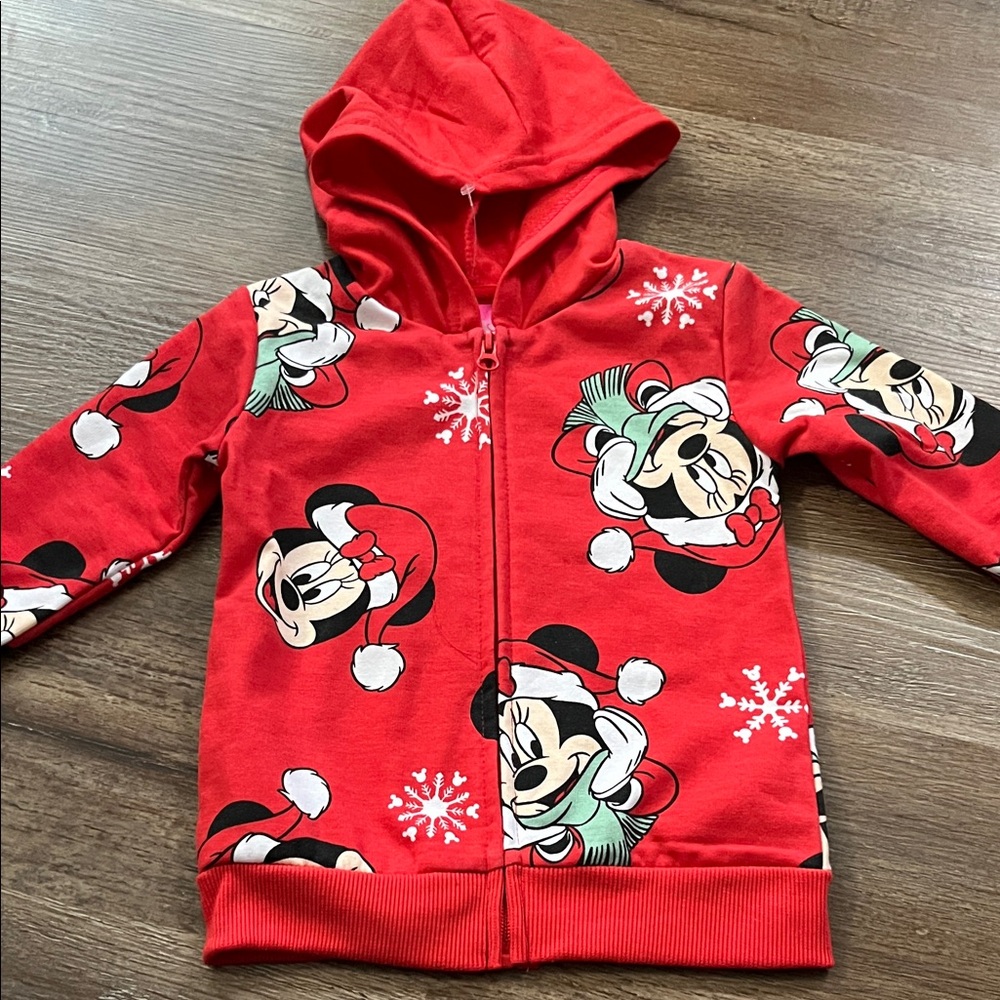 New Disney Red Kids Hoodie with Character Print